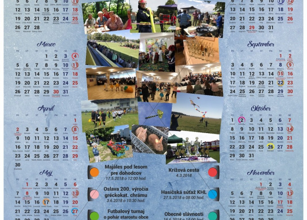 Kalendár obecných udalostí 2018