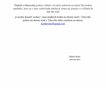 Voľby NR SR - Oznámenie