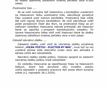 Voľby NR SR - Oznámenie