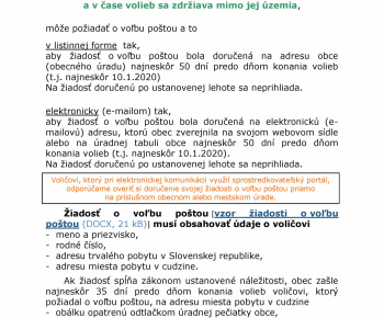 Voľby NR SR - Oznámenie