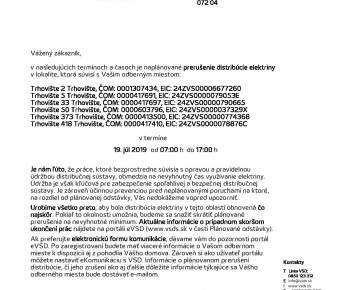 Planovana odstavka elektrickej energie 07