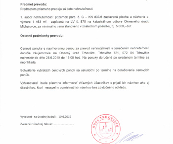 zamer predaja bytovka pozemok