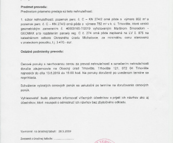 Zámer predaja priamym predajom