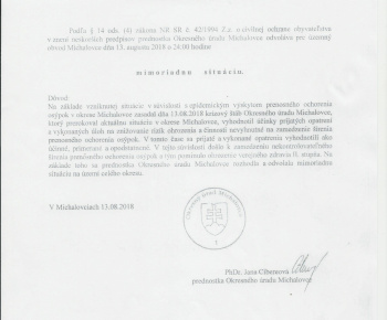 Odvolanie mimoriadnej situácie