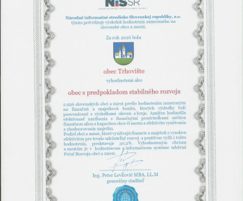 Ocenenia obce Trhovište