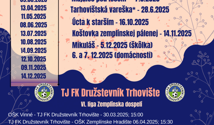 Plánované obecné akcie 2025