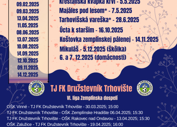 Plánované obecné akcie 2025